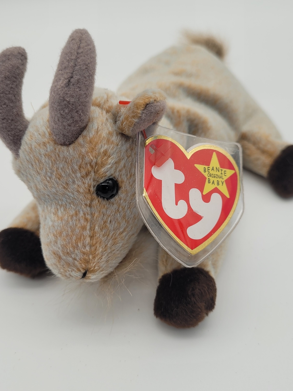 Ty Beanie Baby 'Goatee' Plush - Brown, Gray and Black 1998